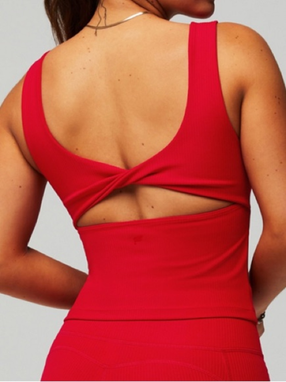 Fabletics Oasis Rib Twist Built-In Bra Tank Size Large